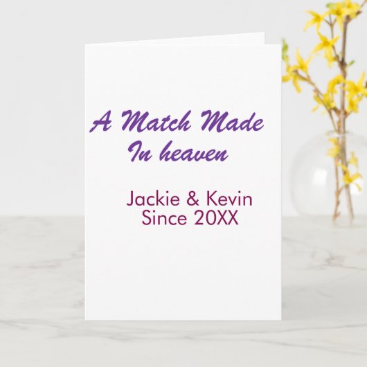 A match made in heaven purple mauve since year nam カード (黄色い花)