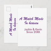 A match made in heaven purple mauve since year nam ポストカード (正面/裏面)