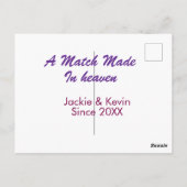 A match made in heaven purple mauve since year nam ポストカード (裏面)