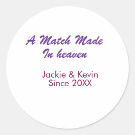A match made in heaven purple mauve since year nam ラウンドシール