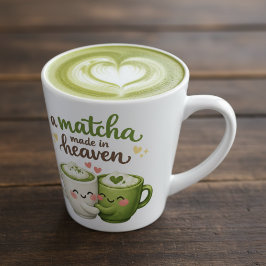 A Matcha Made in Heaven Cute Funny Pun カフェラテマグ