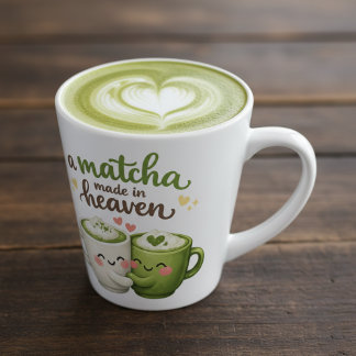 A Matcha Made in Heaven Cute Funny Pun カフェラテマグ