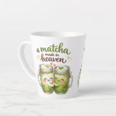 A Matcha Made in Heaven Cute Funny Pun カフェラテマグ (左アングル)