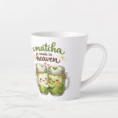 A Matcha Made in Heaven Cute Funny Pun カフェラテマグ (右)