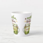 A Matcha Made in Heaven Cute Funny Pun カフェラテマグ (正面)