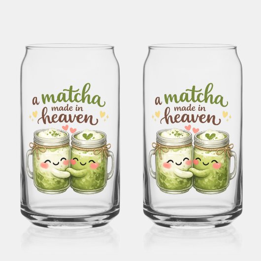 A Matcha Made in Heaven Cute Funny Pun ガラス缶 (正面)