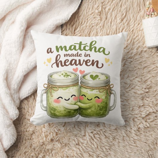 A Matcha Made in Heaven Cute Funny Pun クッション (ブランケット)