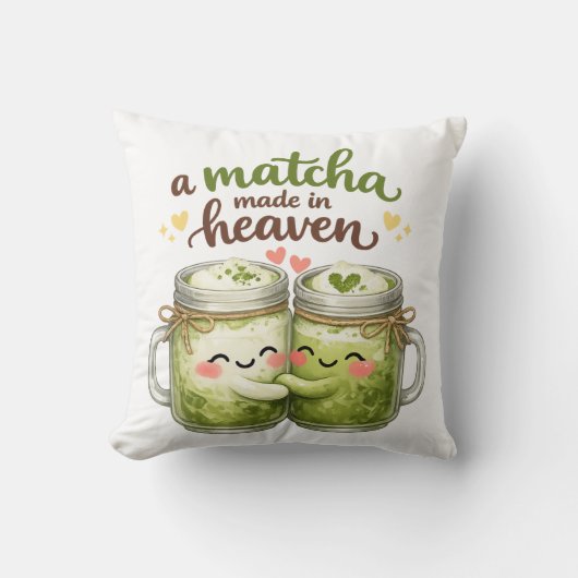 A Matcha Made in Heaven Cute Funny Pun クッション (正面)