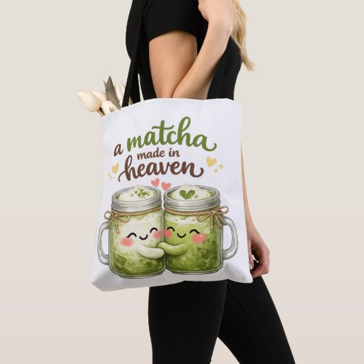 A Matcha Made in Heaven Cute Funny Pun トートバッグ (クローズアップ)