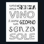 A Meal Without Wine... ポスター<br><div class="desc">Don’t forget this old Italian saying,  “Una cena senza vino e come un giorno senza sole”,  a meal without wine is like a day without sunshine.</div>