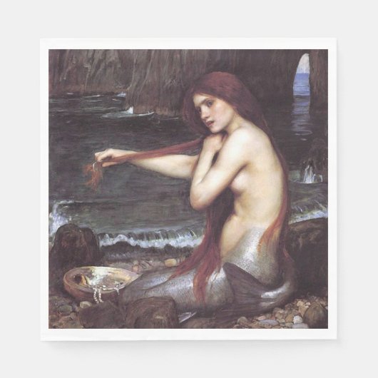 A Mermaid by J W Waterhouse, 1901 スタンダードランチョンナプキン (正面)