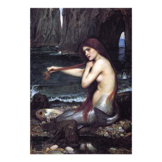 A Mermaid by J W Waterhouse, 1901 フォトプリント (正面)