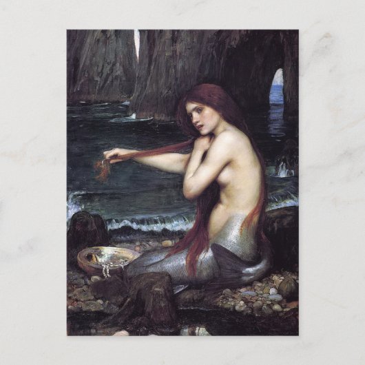 A Mermaid by J W Waterhouse, 1901 ポストカード (正面)