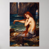 A Mermaid by John William Waterhouse ポスター (正面)