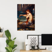 A Mermaid by John William Waterhouse ポスター (ホームオフィス)