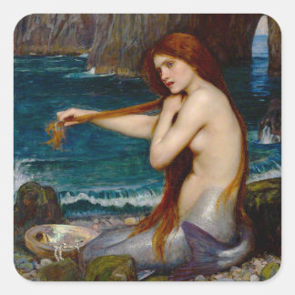 A Mermaid, c. 1900 by John Waterhouse スクエアシール