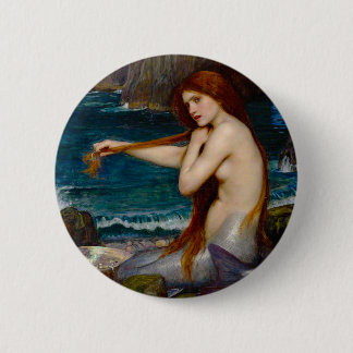 A Mermaid, c. 1900 by John Waterhouse 缶バッジ