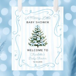A Merry Blue Little Blue Baby Shower Welcome ポスター