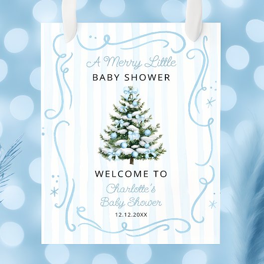 A Merry Blue Little Blue Baby Shower Welcome ポスター