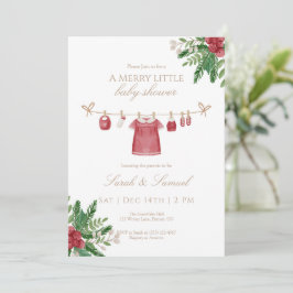 A Merry Little Baby Girl Shower Invitation サンキューカード