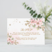 A merry Little Baby Shower Blush Winter RSVP card サンキューカード (スタンド正面)