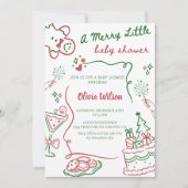 A Merry Little Baby Shower - Christmas Baby Shower 招待状 (正面)