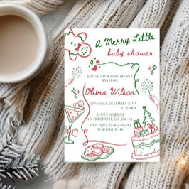 A Merry Little Baby Shower - Christmas Baby Shower 招待状