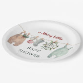 A Merry Little Baby Shower Christmas Clothes ペーパープレート (アングル)