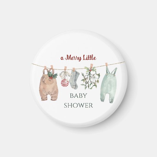 A Merry Little Baby Shower Christmas Clothes マグネット (正面)