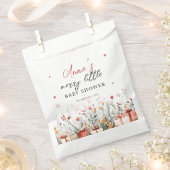 A Merry Little Baby Shower Christmas Florals フェイバーバッグ (クリップ留めされた状態)