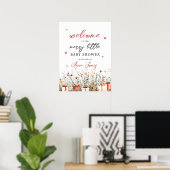 A Merry Little Baby Shower Christmas Welcome sign ポスター (ホームオフィス)