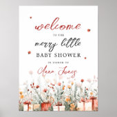A Merry Little Baby Shower Christmas Welcome sign ポスター (正面)