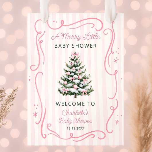 A Merry Little Baby Shower Girl Welcome ポスター