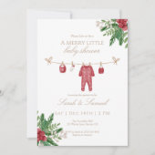 A Merry Little Baby Shower Pajamas Invitation サンキューカード (正面)