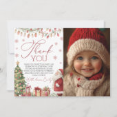 A Merry Little Birthday Photo Thank You 招待状 (正面)