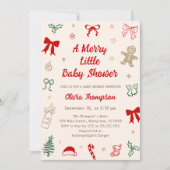 A Merry Little Christmas Baby Shower  招待状 (正面)