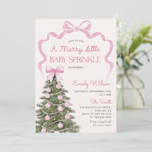 A Merry Little Christmas Baby Shower Invitation 招待状 (スタンド正面)