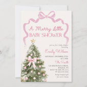 A Merry Little Christmas Baby Shower Invitation 招待状 (正面)