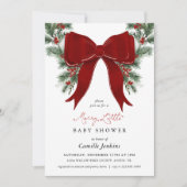 A Merry Little Christmas Baby Shower Invitation 招待状 (正面)