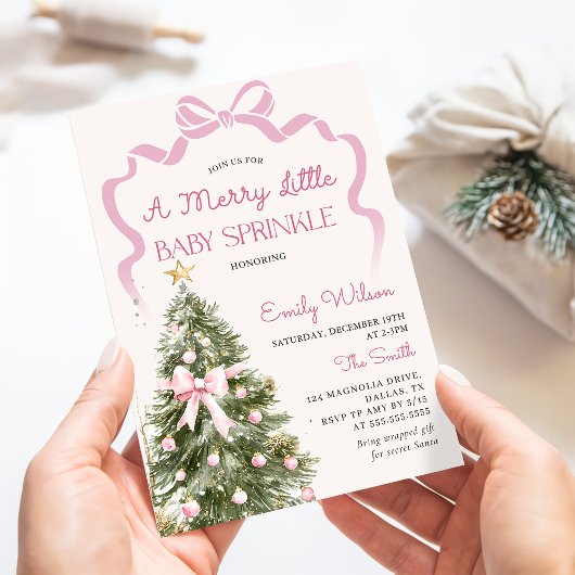 A Merry Little Christmas Baby Shower Invitation 招待状