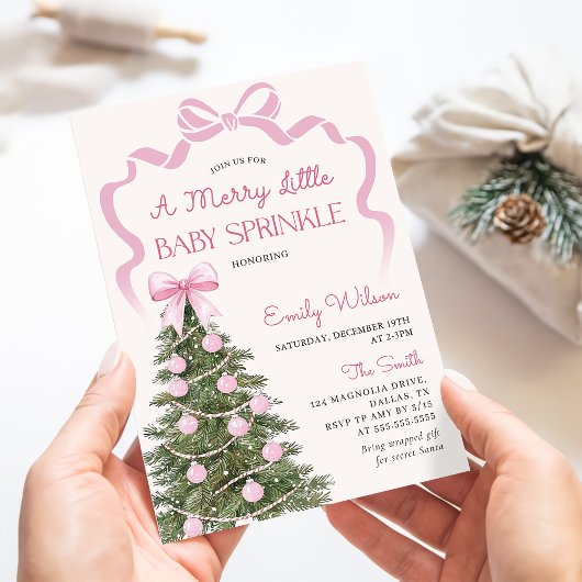 A Merry Little Christmas Baby Shower Invitation 招待状