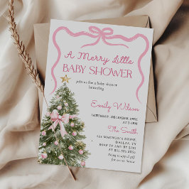 A Merry Little Christmas Baby Shower Invitation 招待状