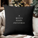 "A Merry Little Christmas Black and White  クッション<br><div class="desc">"Bring timeless elegance to your holiday decor with this A Merry Little Christmas Black and White Minimalistic Pillow. Featuring a sleek black and white design with a minimalist touch, this pillow complements modern and neutral spaces, adding a cozy yet sophisticated look to any room. Perfect as a holiday accent or...</div>