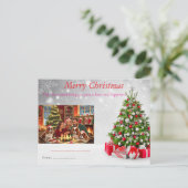 A Merry Little Christmas Invitation – Cozy Family インビテーションポストカード (スタンド正面)