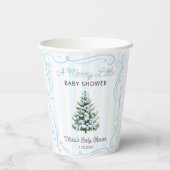 A Merry Little Christmas Tree Blue Baby Shower 紙コップ (裏面)