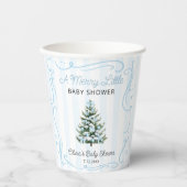 A Merry Little Christmas Tree Blue Baby Shower 紙コップ (正面)