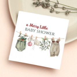 A Merry Little Girl Baby Shower Christmas Clothes スタンダードカクテルナプキン