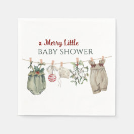 A Merry Little Girl Baby Shower Christmas Clothes スタンダードカクテルナプキン
