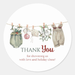 A Merry Little Girl Christmas Clothes Thank You ラウンドシール