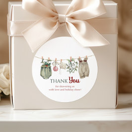 A Merry Little Girl Christmas Clothes Thank You ラウンドシール